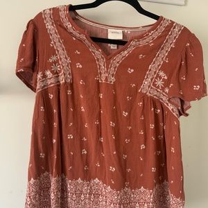 Burnt orange embroidered Blouse